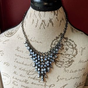 Blue jeweled necklace